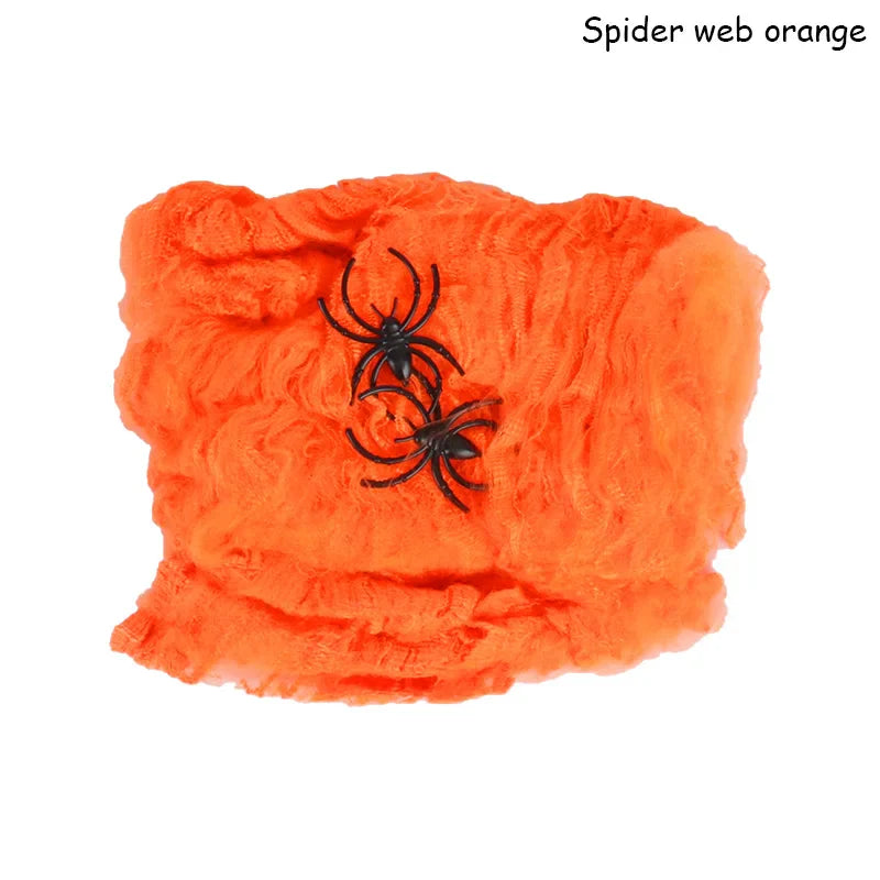Halloween Decorations Artificial Spider Web Stretchy Cobweb Scary Party Halloween Decoration for Bar Haunted House Scene Props Lootquake LLC