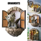 Dragonshaped Resin Giant Lawn Sculpture Gothic Fantasy Dragon Creative Statue Art Garden Courtyard Lawn Statue Garden Decoration