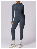 Yoga Jumpsuit Long Sleeved Zipper Rompers THRIXINE