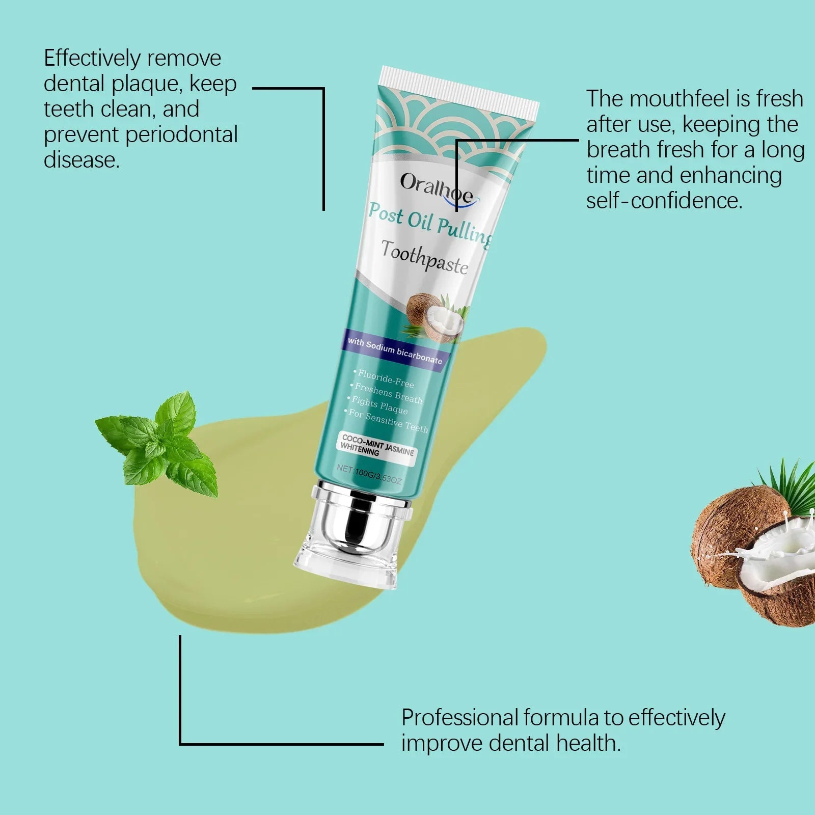 Brightening Whitening Yellow Tooth Toothpaste Foam Cleaning Effective Removal of Tooth Stains, Oral Cleaning Product Lootquake LLC