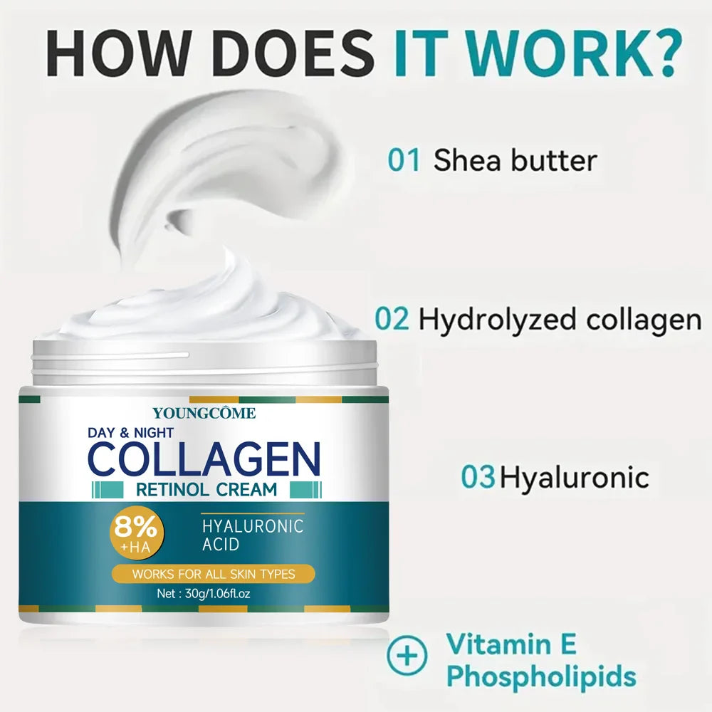 Collagen Cream deeply Hydrates Nourishes The Skin to Restore Elasticity Radiance Moisturizing Anti-wrinkle Aging Shrinks Pores Lootquake LLC