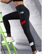 Colorblocked Mesh High Waist Leggings THRIXINE