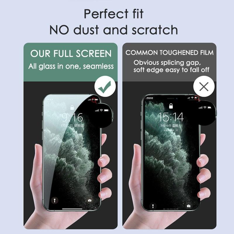 4pcs Full Cover Tempered Glass For Iphone 11 13 12 Pro Max Mini Xs X Xr Screen Protector On Iphone 7 8 Plus 6 6s Se 2020 Glass Guard Screen Protector For Iphone Stevvex