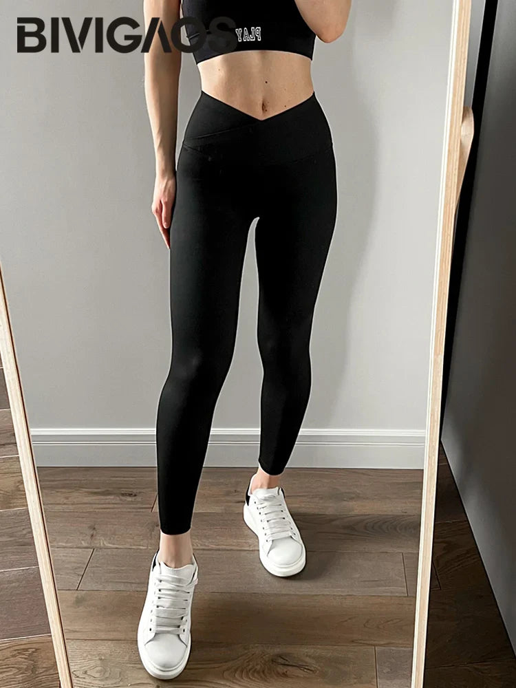 V-Lift Sharkskin High-Waist Leggings - SJB-DIAMOND ELITES