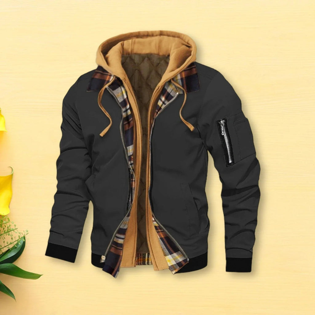 ChillGuard Men's Hooded Jacket - Stylish Two-in-One THRIXINE