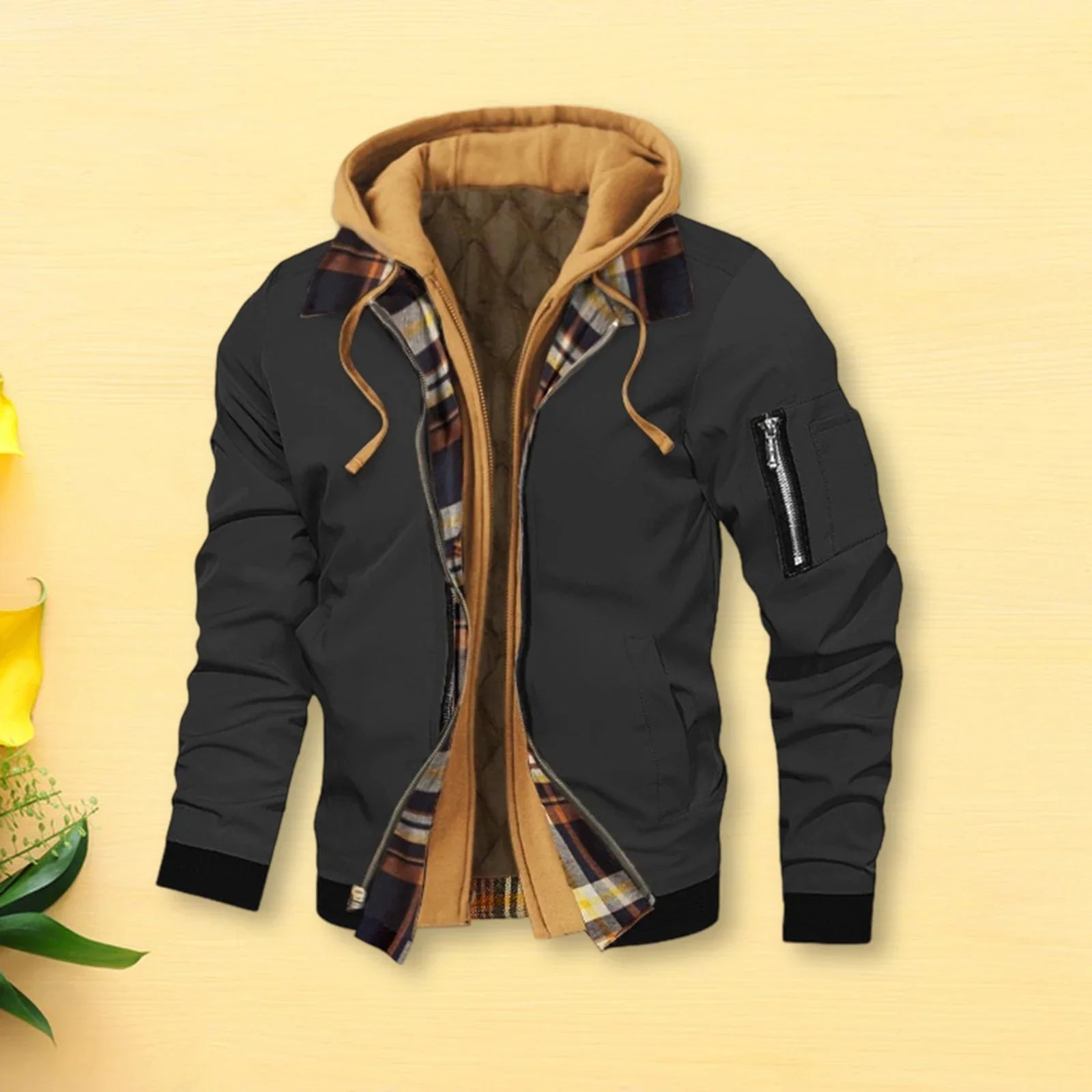 ChillGuard Men's Hooded Jacket - Stylish Two-in-One THRIXINE