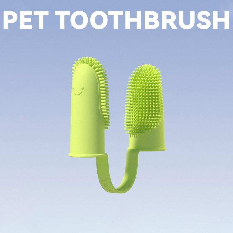 Dog Super Soft Pet Finger Toothbrush Teeth Cleaning Bad Breath Care Nontoxic Silicone Tooth Brush Tool Dog Cat Cleaning Supplies Finger Dog Toothbrush Silicone Finger Brush for Dogs Cats Teeth Cleaning Stevvex