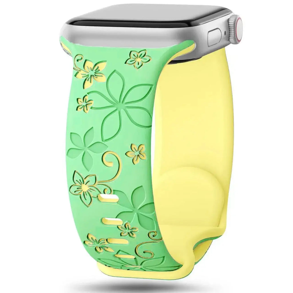 Apple Watch Silicone Band - Durable Floral Design Strap - SJB-DIAMOND ELITES