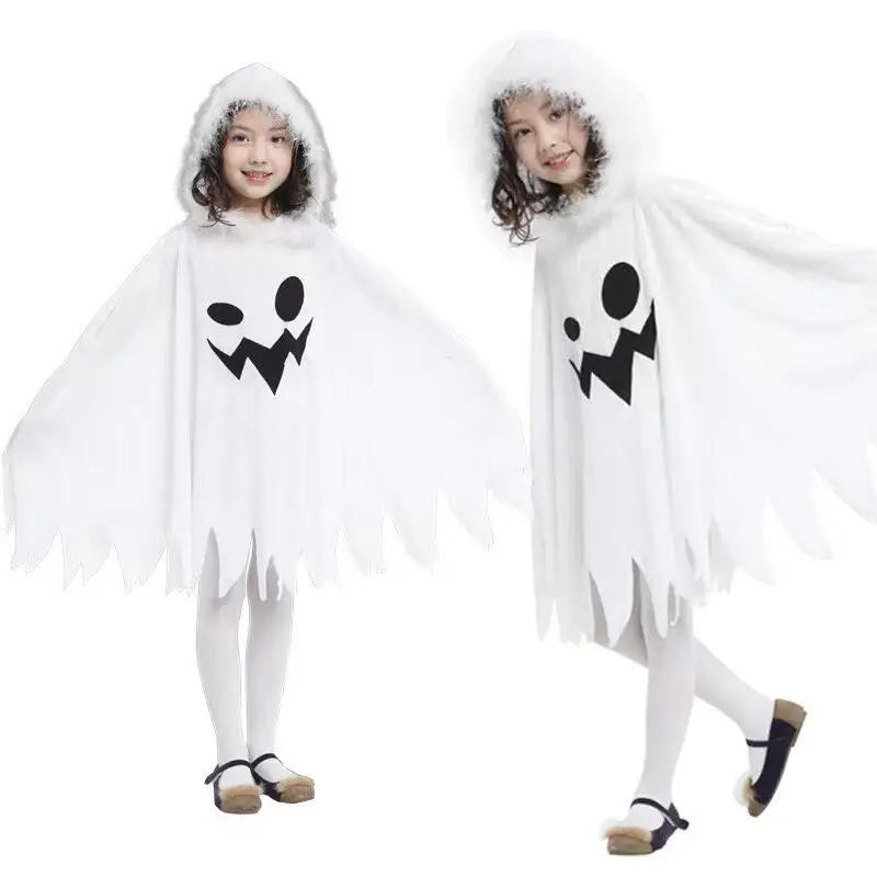 Halloween Cloak Toddler Kids Girls Boys Ghost Hooded Cosplay Costumes White Poncho Cape Christmas Dress Up Lootquake LLC