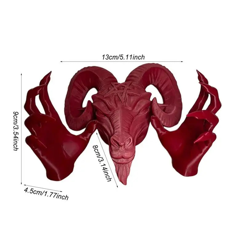 Devils Goat Baphomet Statue Resin Baphomet Head and Hands Statue Gothic Satanic Goat Ornament Religious Sculpture Ornament Lootquake LLC