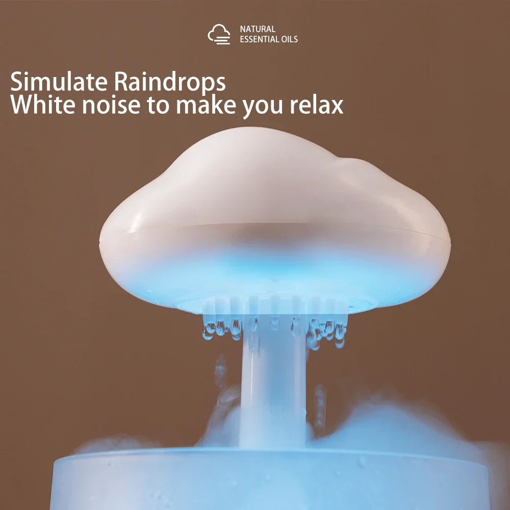 300ml 5W USB Air Diffuser Bluetooth Rain Cloud Humidifier Design Mushroom Lamp Colorful NightLight Ultrasonic Aroma Diffuser