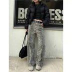 Vintage Leopard Print Jeans Women Spring Oversize Casual Hip Pop Wide Leg Trouser Trend High Waist Panther Denim Pants Ladies Lootquake LLC