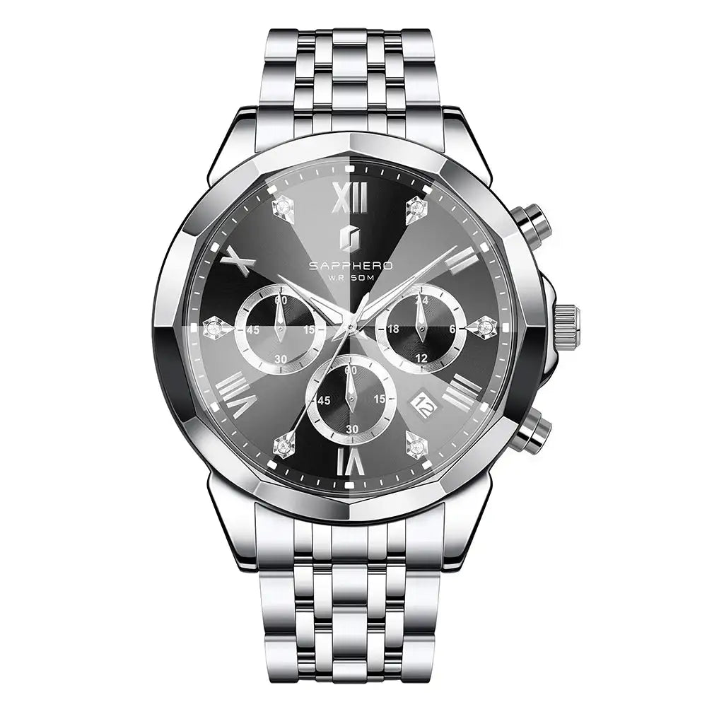 SAPPHERO Men Watch Diamond Mirror Luxury Waterproof Watch 2025 New Quartz Watch Diamond Dial Clock Gift Wristwatch Reloj Hombr