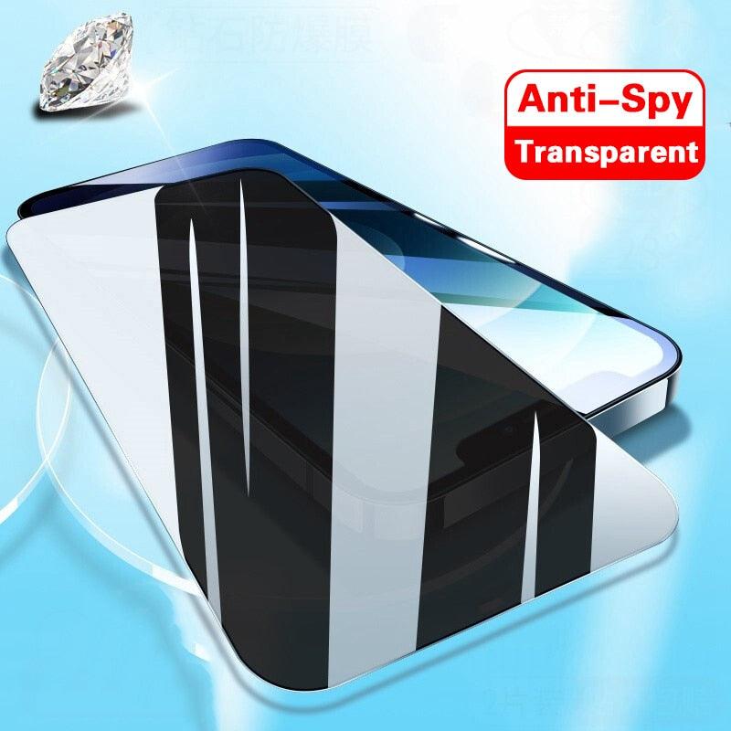 8K HD Anti Peeping Luxury Fast Install Full Cover Glass Screen Protector For iPhone 14 13 12 11 PRO MAX MINI X XS 9H Hardness Tempered Glass Scratchproof Shatterproof Bubble Free Screen Protector For iPhone Stevvex