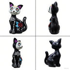 Halloween Animal Statue Skeleton Dog Cat Figurines Room Decor  Resin Halloween Decorations Table Centerpieces for Porch Patio Lootquake LLC