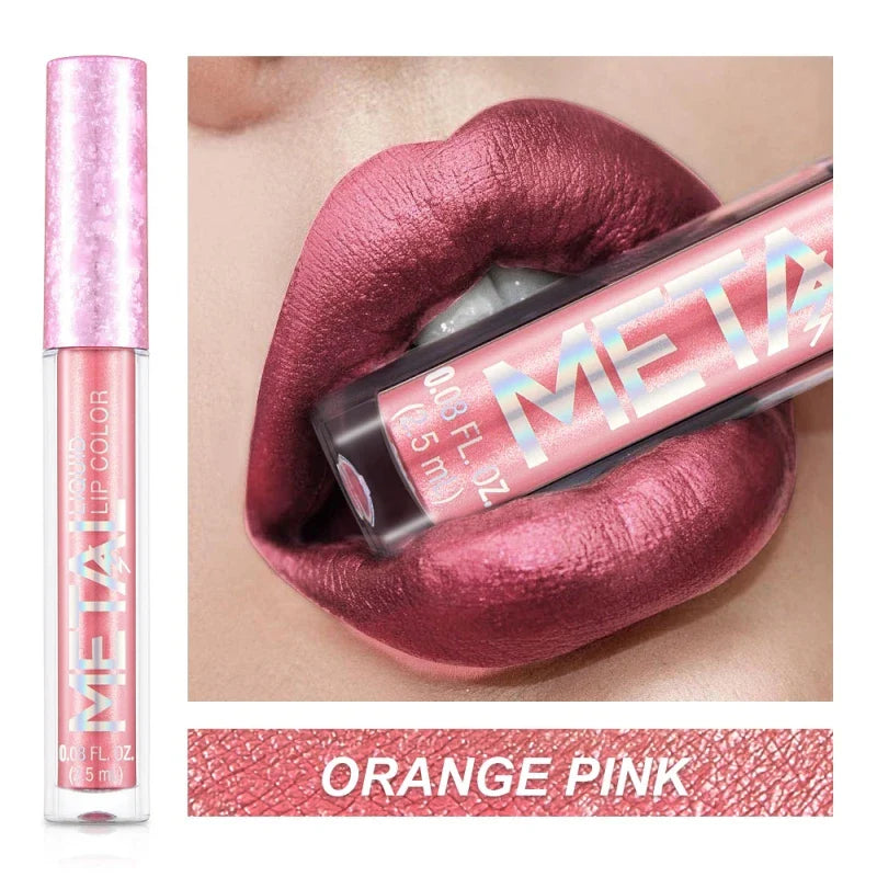 Metallic Matte Liquid Lipstick Waterproof Long Lasting Non-Stick Cup Matte Shimmer Glitter Lip Gloss Women Lips Makeup 12 Colors Lootquake LLC