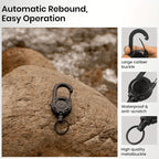 Outdoor Retractable Key Chain Mountaineering Buckle Key Chain Anti-loss Anti-theft High Rebound Easy To Pull