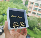DUOYING Custom Nameplate Set Full Zircon Neckalce Bling Earrings Personalized Mini Hoop Stainless Steel For Kids Jewelry Lootquake LLC