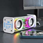 Bluetooth 5.0 Dual Speakers Wireless RGB1800mAh Transparent Mecha Speakers  Light Effect Loudspeaker Bass Subwoofer Mini Speaker Lootquake LLC