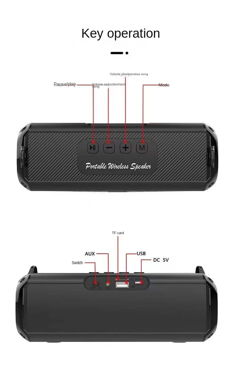 Portable Bluetooth Speaker with Hi Res Audio Extended Bass and Treble Wireless HiFi High Quality Super Volume Speakers Lootquake LLC