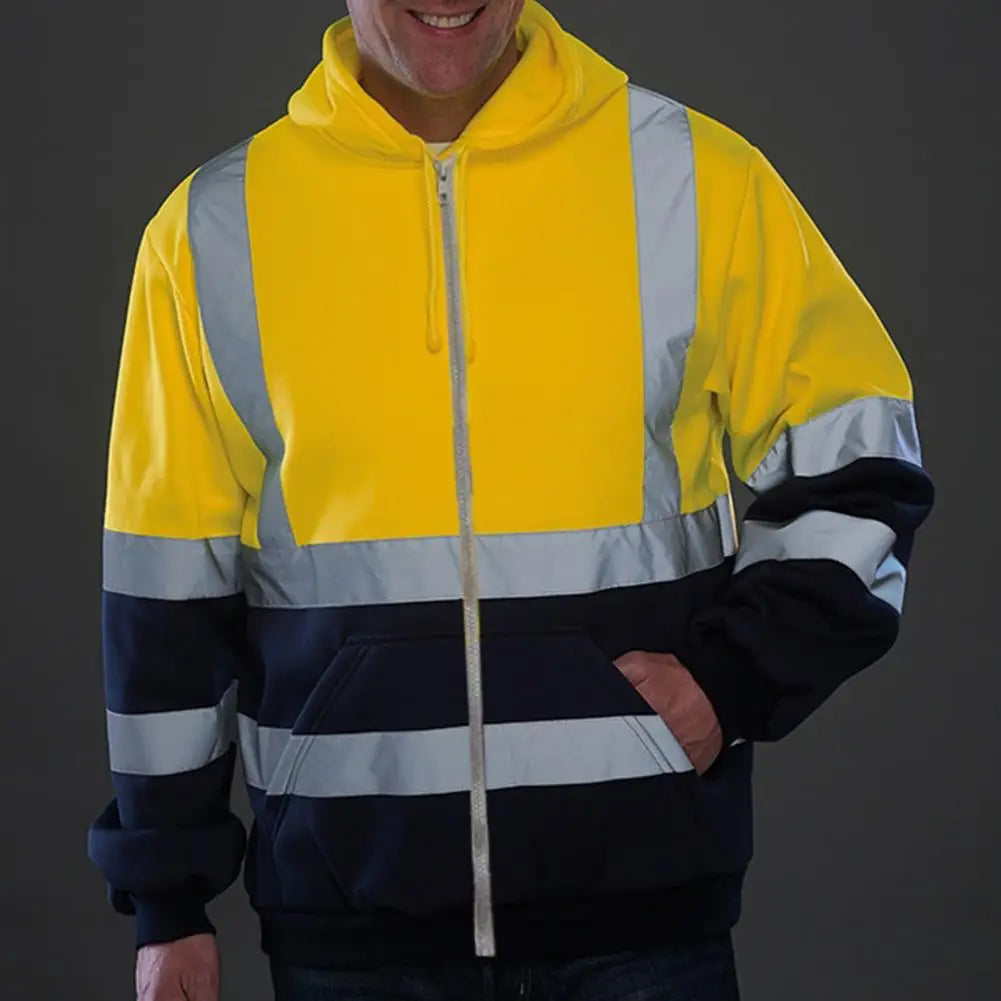 Reflective Long Sleeve Hoodie Winter Safety Coat Lootquake LLC