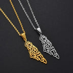 Palestine Map Necklace - Stainless Steel Pendant - Hypoallergenic & Dainty