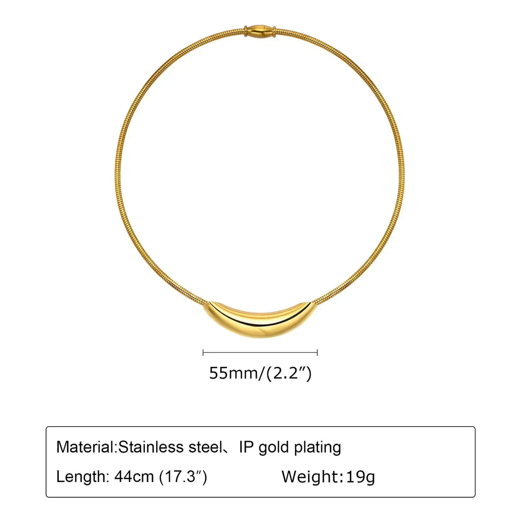 Choker Neck Cuff for Women, Open Collar Choker Torques Necklace Adjustable ,Simple Stainless Steel Jewelry
