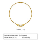 Choker Neck Cuff for Women, Open Collar Choker Torques Necklace Adjustable ,Simple Stainless Steel Jewelry