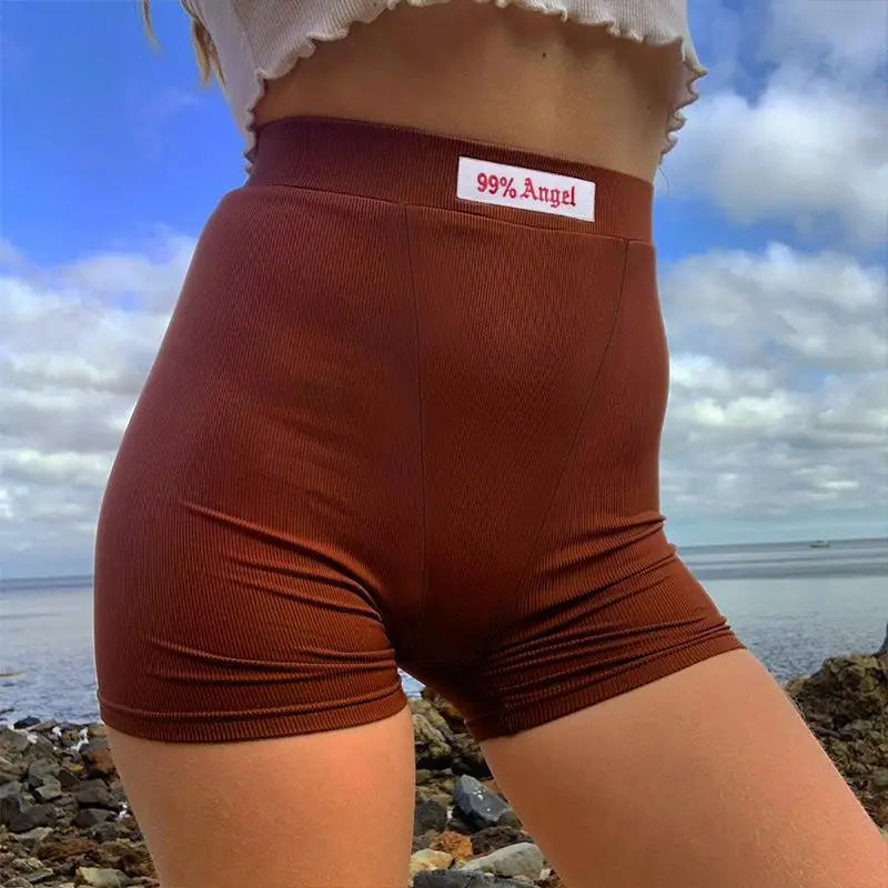 Women's Ribbed Knit High Waist Shorts
