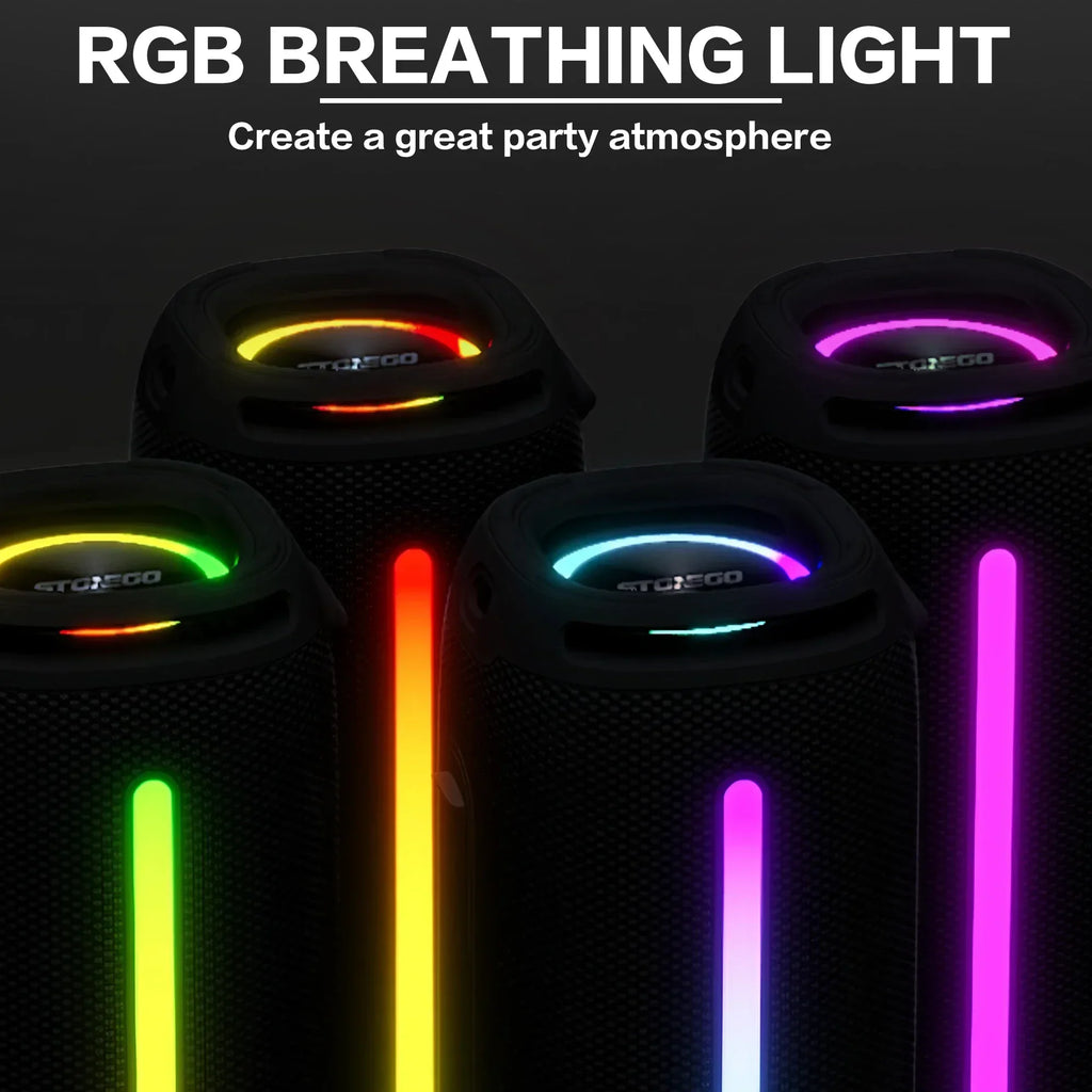 Outdoor Portable Bluetooth 53 Wireless Speaker IPX6 Waterproof High Power Audio RGB Lantern Subwoofer Lootquake LLC