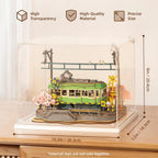Robotime Sakura Journey Tram 3D Wooden Puzzles with LED Lights Home Decor Gift for Adults Women Girls Lootquake LLC