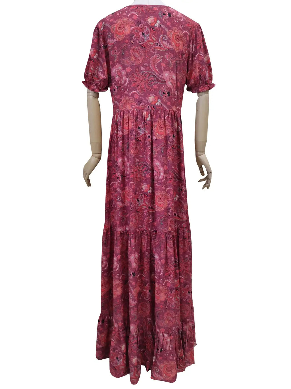 TEELYNN boho long dress Vintage 2023 floral print Chiffon three quarter sleeve v-neck summer Gypsy Hippie women dresses vestidos