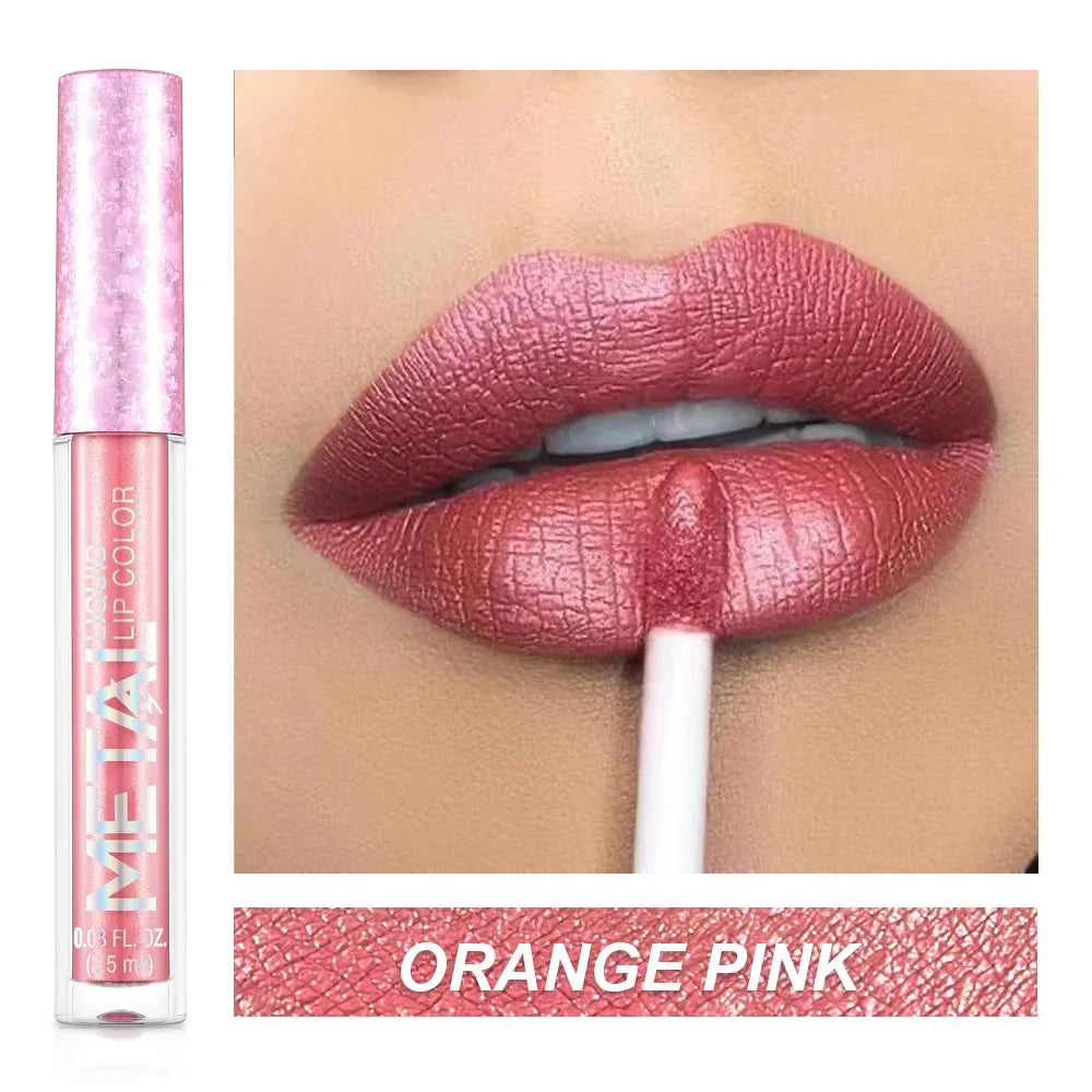 Metallic No-stick Cup Lip Gloss Glitter Matte Moisturizing Waterproof Long Lasting Lip Glaze Liquid Lipstick Lip Makeup Cosmetic Lootquake LLC