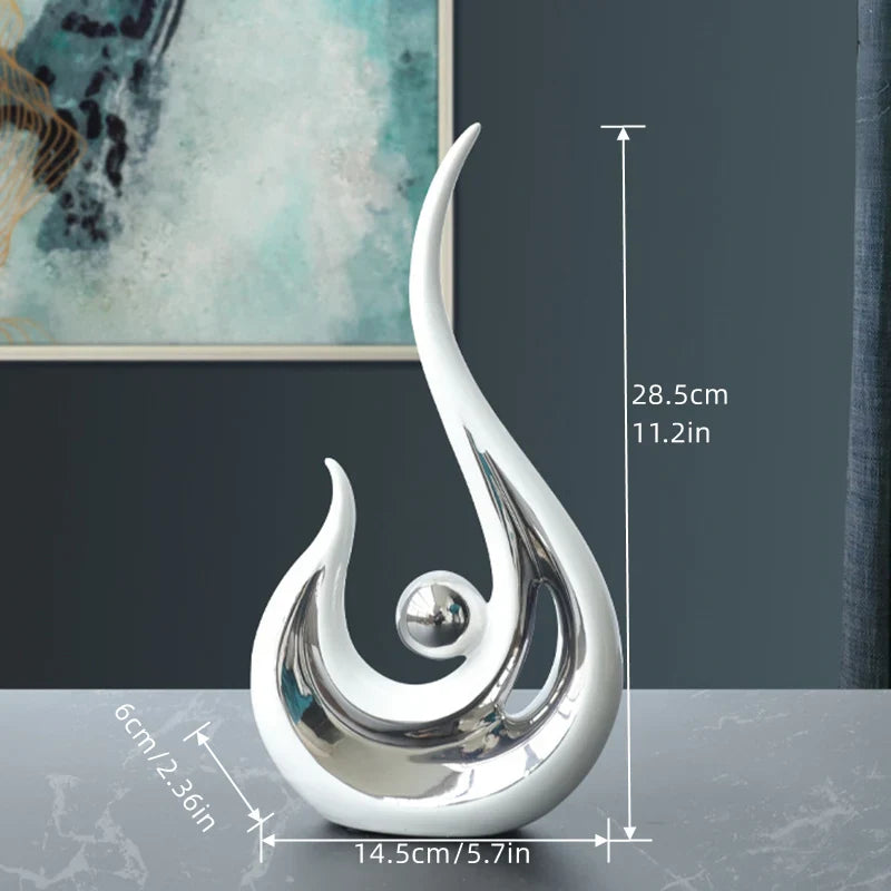 Ceramic Sculptures Ornaments Home Modern Decoration Abstract Statue Room Art Decor Luxury Porcelain Figurine Table Accessories Lootquake LLC