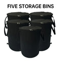 Camping Trash Can Pop-up Circular Storage Pail Canvas Foldable Recycling Bin Outdoor Garbage Garden Yard Garbage Bag