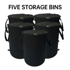 Camping Trash Can Pop-up Circular Storage Pail Canvas Foldable Recycling Bin Outdoor Garbage Garden Yard Garbage Bag