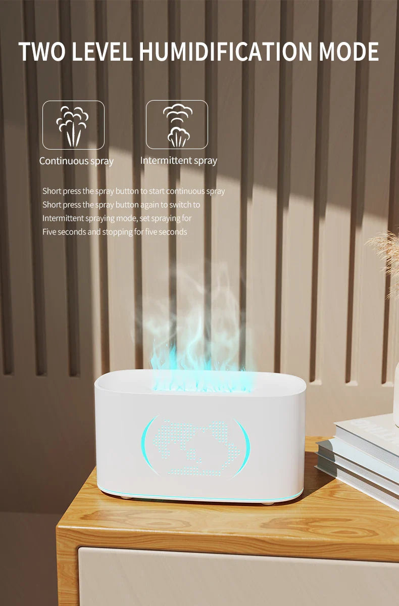 Map Humidifier Colorful Gradient Flame Aroma Diffuser Home Hotel Desktop USB Air Humidification Lootquake LLC