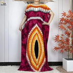 2024 Latest Muslim Sets Women Clothing Cotton Floral Loose Dashiki Long Dress African Abaya Dubai Traditional Islamic Clothing