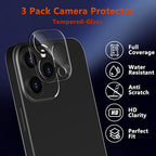 3PCS Pack Tempered Glass Camera Lens Protector for iPhone 14 Pro max 9H Hardness Scratch Resistant for iPhone 14 Plus 13 12 11 Screen Protector with Camera Lens Case Stevvex