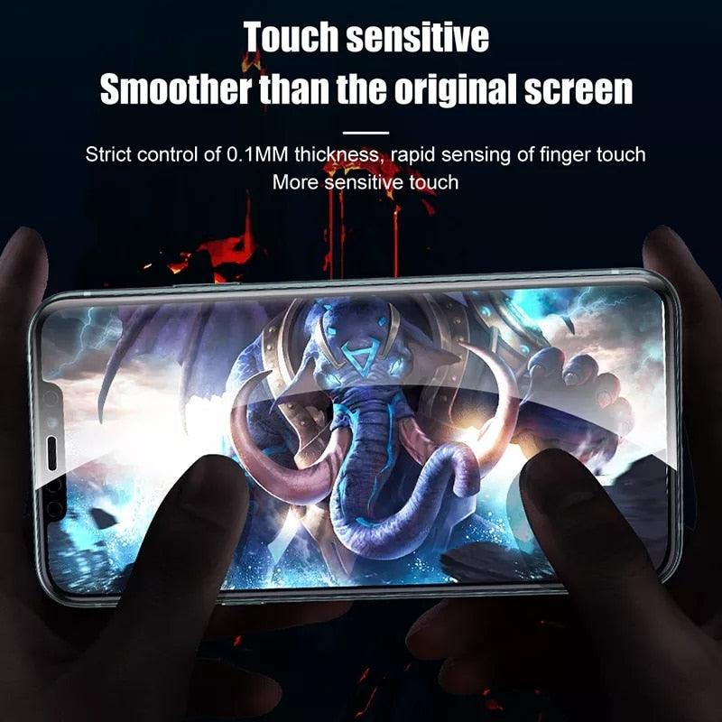 4PCS for IPhone 12 11 13 Pro Max Full Cover Film Screen Protectors Protective Film for IPhone 14 Pro X XR XS MAX 7 Plus Easy Installation Bubble Free HD Clear Scratch Resistant Anti-Fingerprint Tempered Glass Film Stevvex