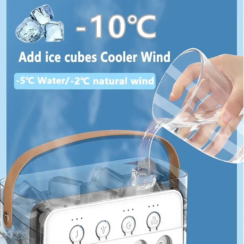 3 In 1 Fan AIr Conditioner Household Small Air Cooler LED Night Light Portable Humidifier Air Adjustment Fan Office Home Fan New Lootquake LLC
