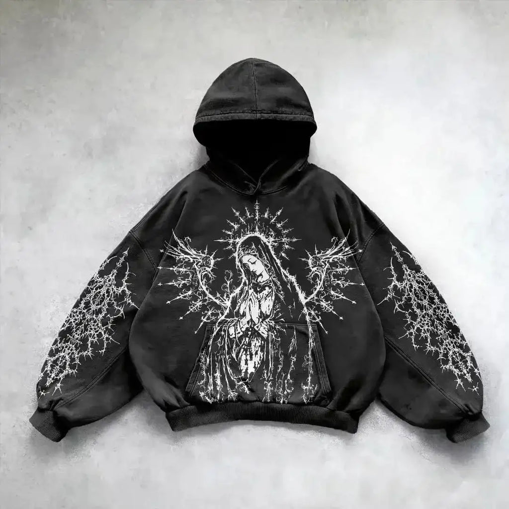 Harajuku hoodie dark punk print hoodies women oversized sweatshirt goth new couples y2k tops goth streetwear gothic clothes Lootquake LLC