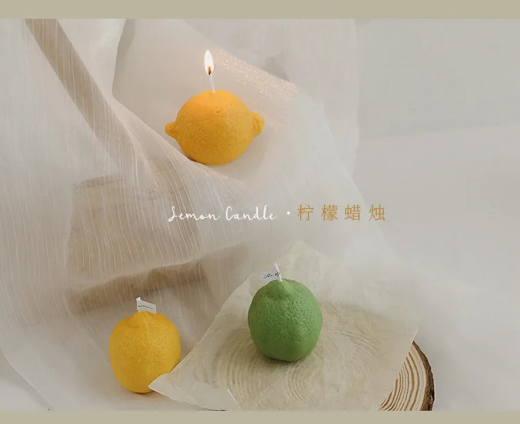 INS Decorative Fragrance Gift Lemon Candle DIY Fragrance Birthday Gift with Hand Gift Imitation Fruit Candle Scented Candles Lootquake LLC