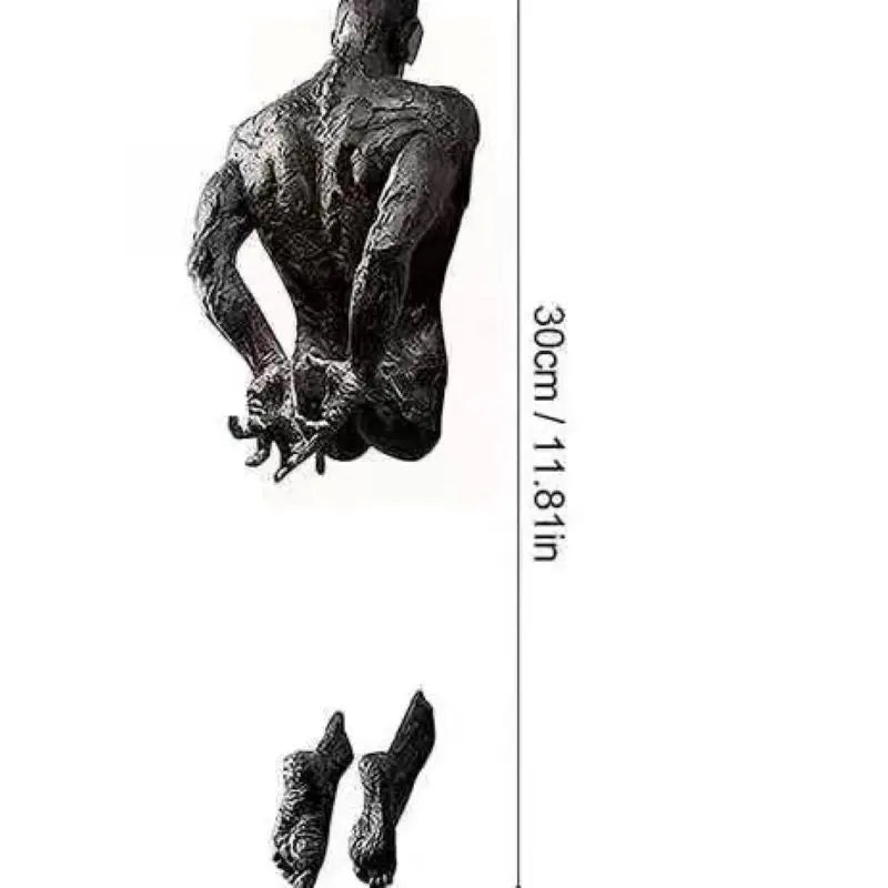 Creative Imitation Copper Wall Sculptures Statue For Unique Touch Resin Rock Climbing Man Background Wall Art 3D Through Wall Lootquake LLC