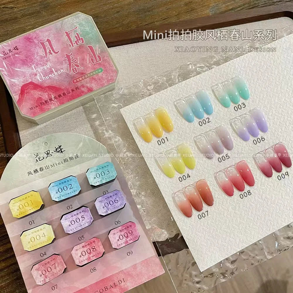 9 colors Chinese style aurora powder shell polished fairy powder cream popular brocade powder three-dimensional nail decoration Lootquake LLC