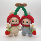 Labubu doll pendant, rubber doll clothes, rabubu v2v1 sitting party head cover hat heartbeat macaron 17cm 15CM Lootquake LLC
