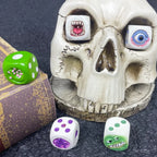 Functional Halloween Decor:Demon Sieve Micro Landscape Ornaments Display Funny Face Resin Dice Game/Desk Ornament Monster Dice
