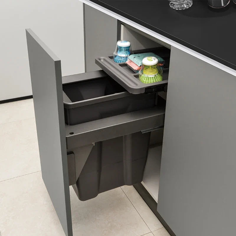 Large Capacity Waste Bins Food Waste Trash Can Kitchen Recycle Dustbin Built-in Cleaning Litter Bins Garbage Disposal Tools Lootquake LLC