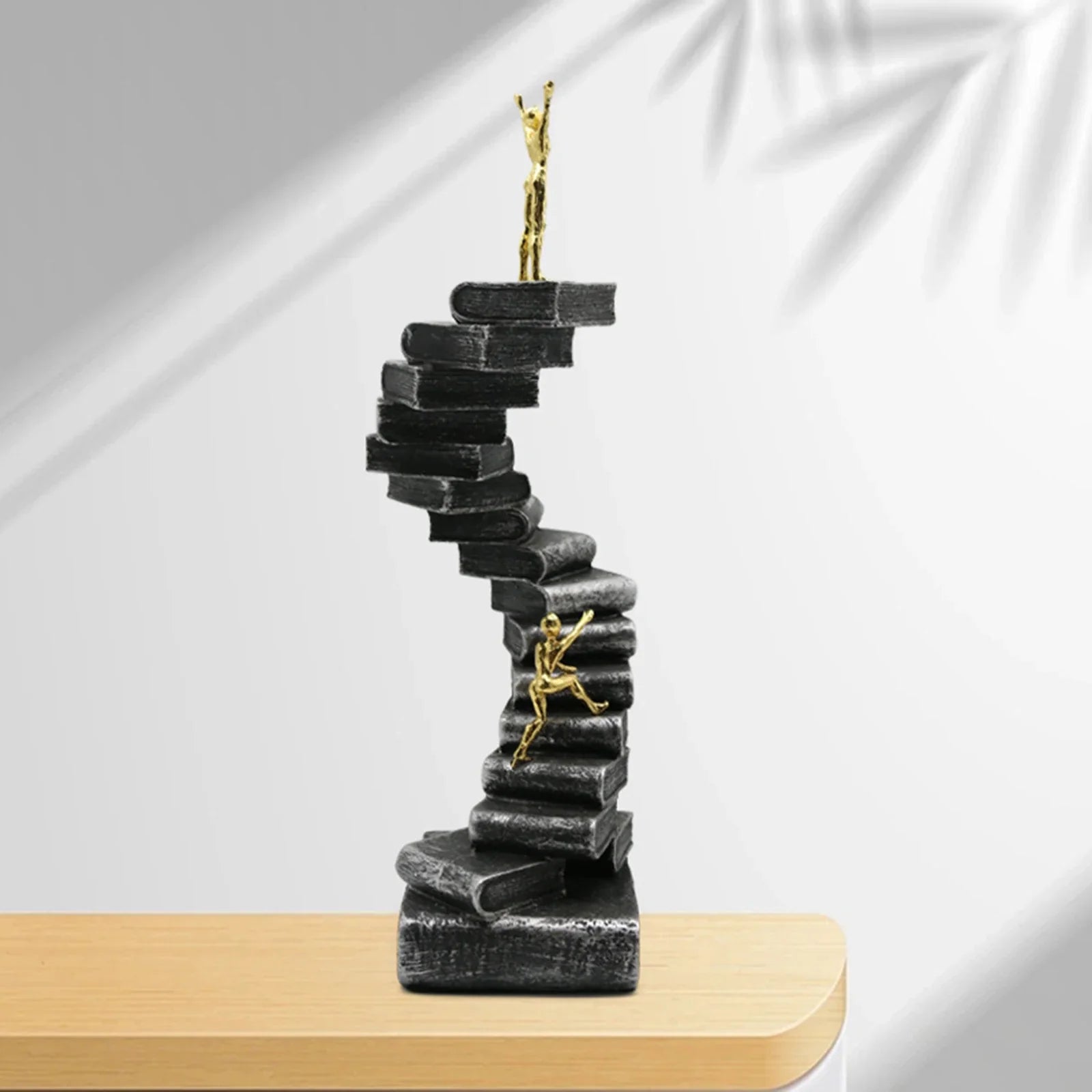 Resin Crafts Thinker Statues Ladder Statue For Bookshelf Decorative Objects Decoration Book Mountain Staircase Statue Lootquake LLC