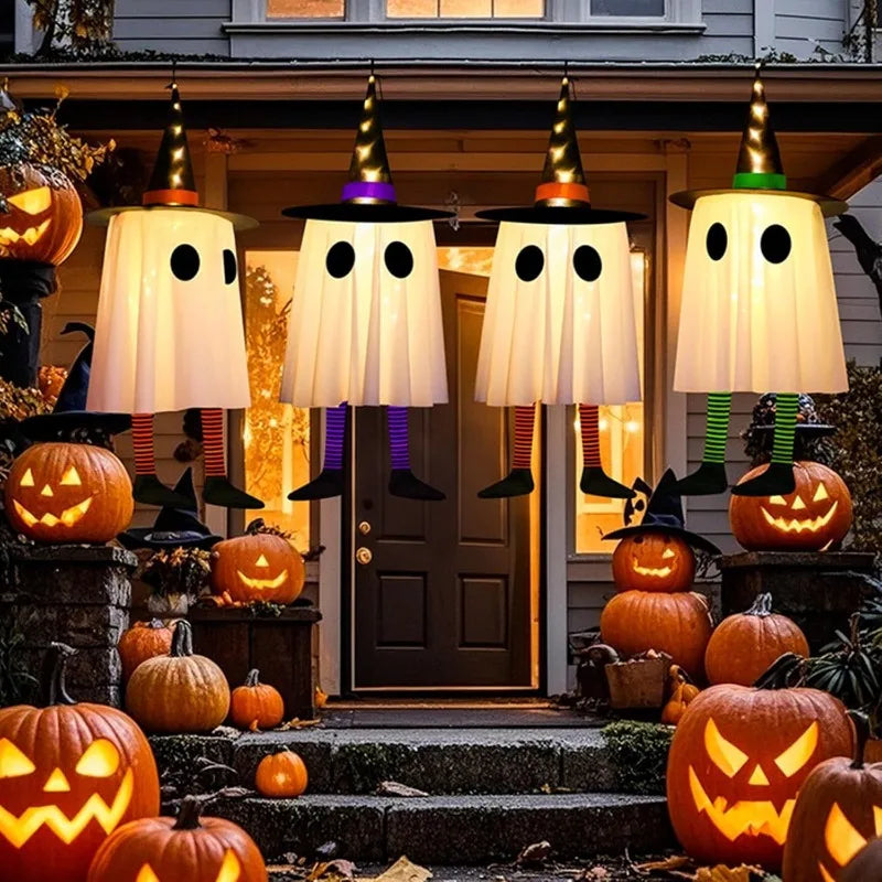 Halloween Hanging Witch Lamp Wizard Hat Night Light Ghost Festival Decor Scary Outdoor Indoor Horror Halloween Party Decoration Lootquake LLC